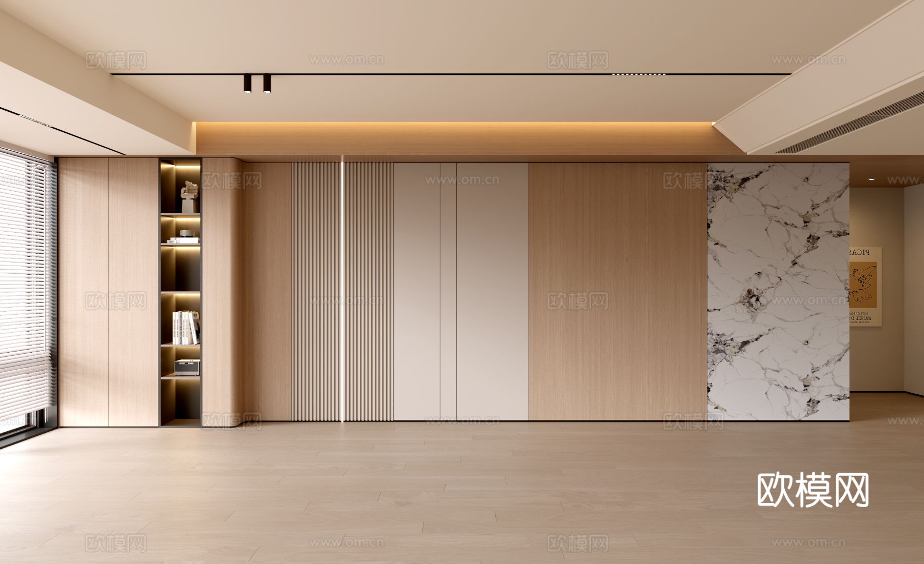 现代客厅 奶油客厅 沙发背景墙 客厅背景 奶油风背景墙su模型