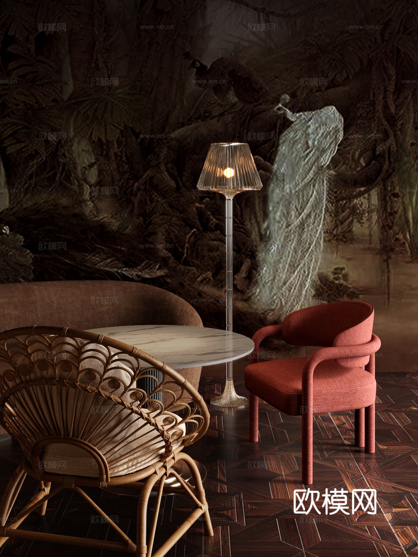 CCD郑忠 华尔道夫组合沙发3d模型