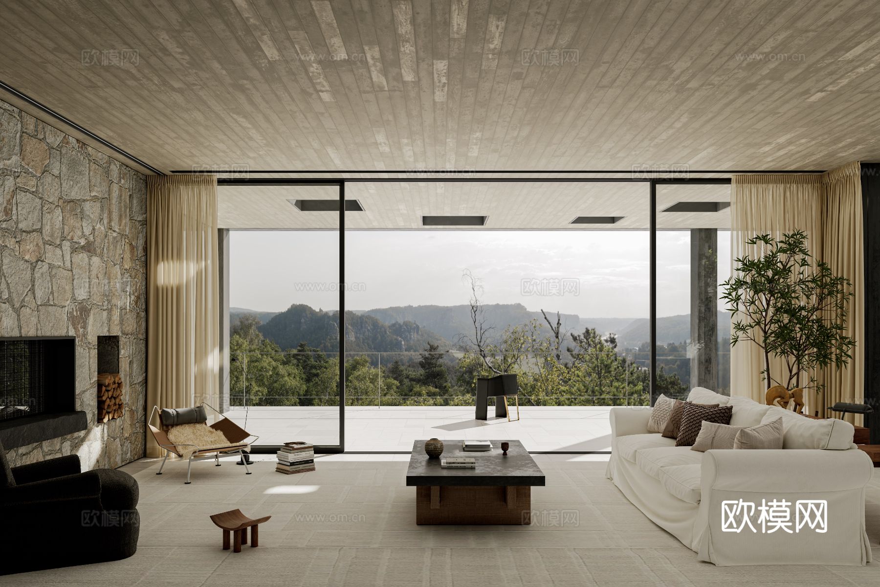 吴滨 安吉 · 度假屋民宿客厅3d模型