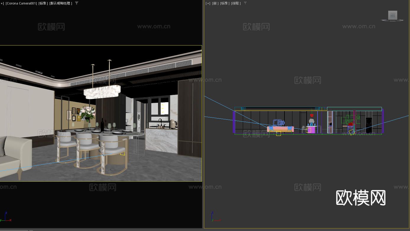 唐忠汉别墅 藏品级豪宅餐厅3d模型