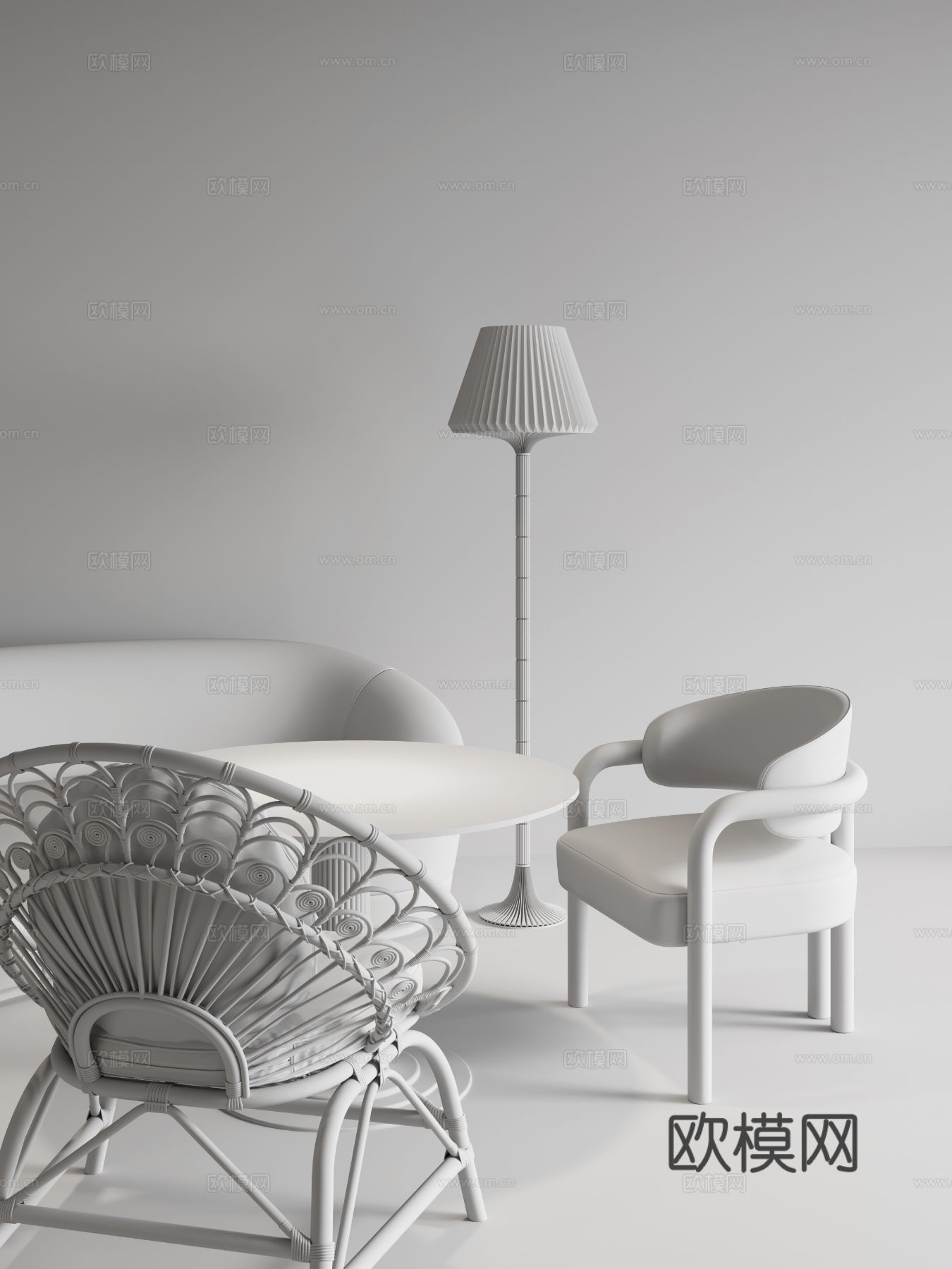 CCD郑忠 华尔道夫组合沙发3d模型