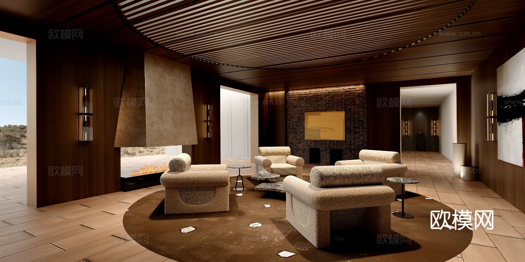 雅布新疆阿勒泰禾木康莱德希尔顿双品牌酒店3d模型