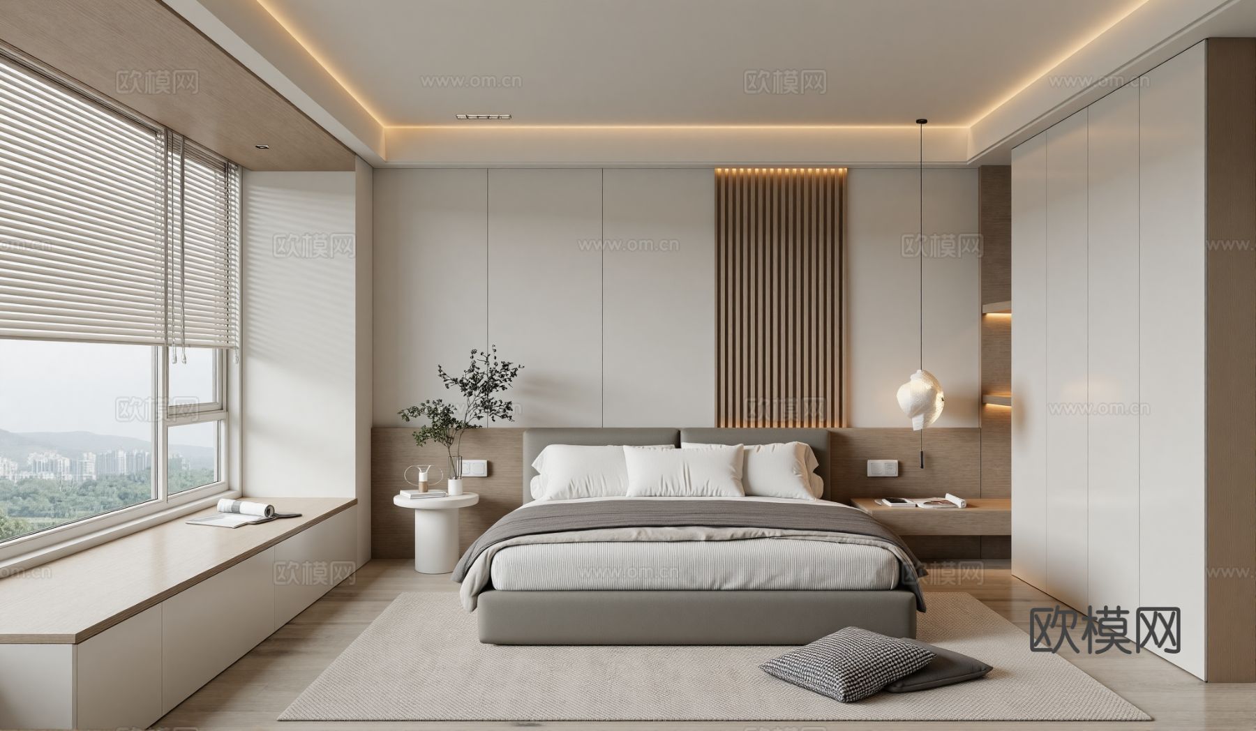 现代卧室su模型