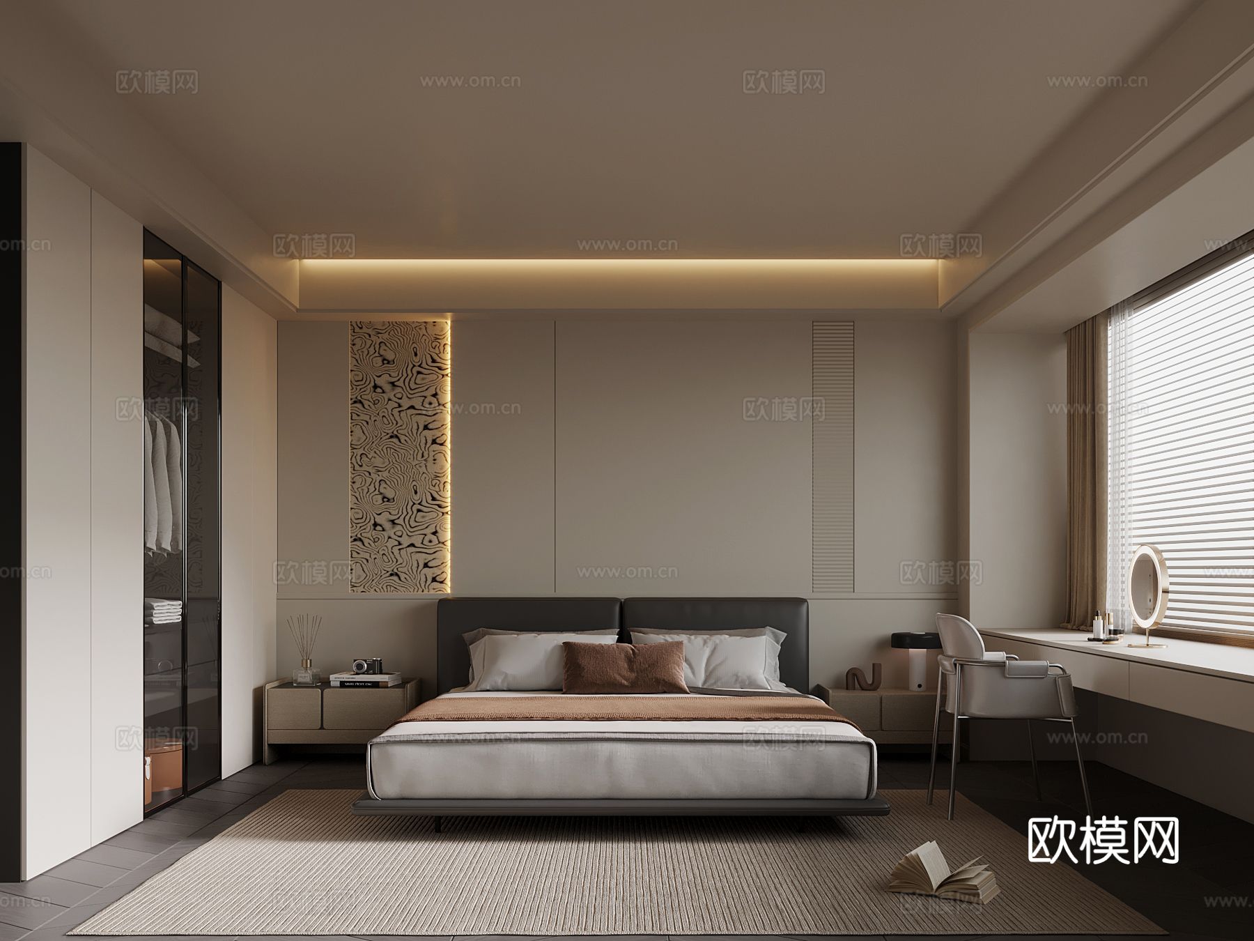 现代卧室 次卧su模型