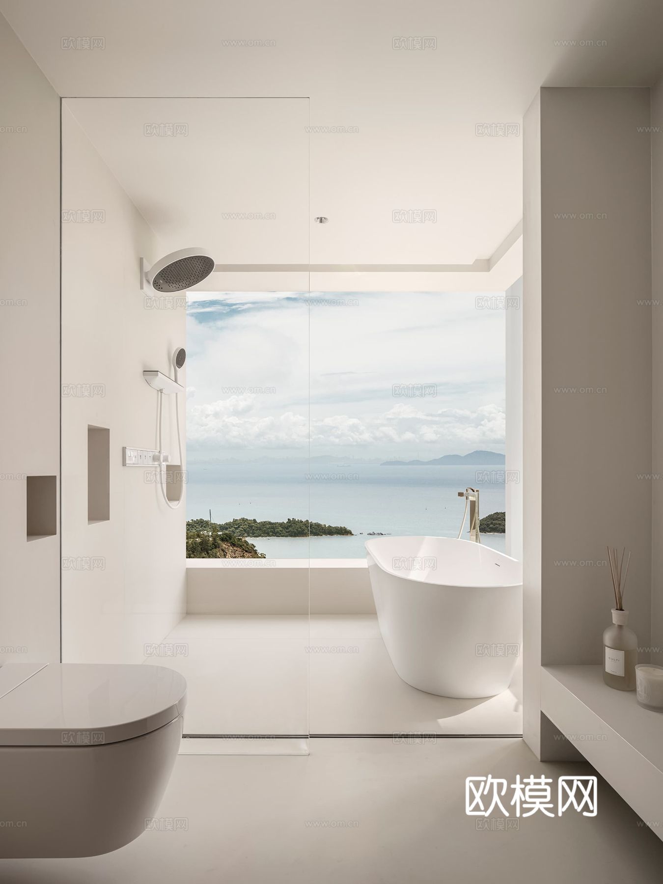 现代大平层家装效果餐厅卧室客厅简约高级灰设计效果图下载（渲染图18）