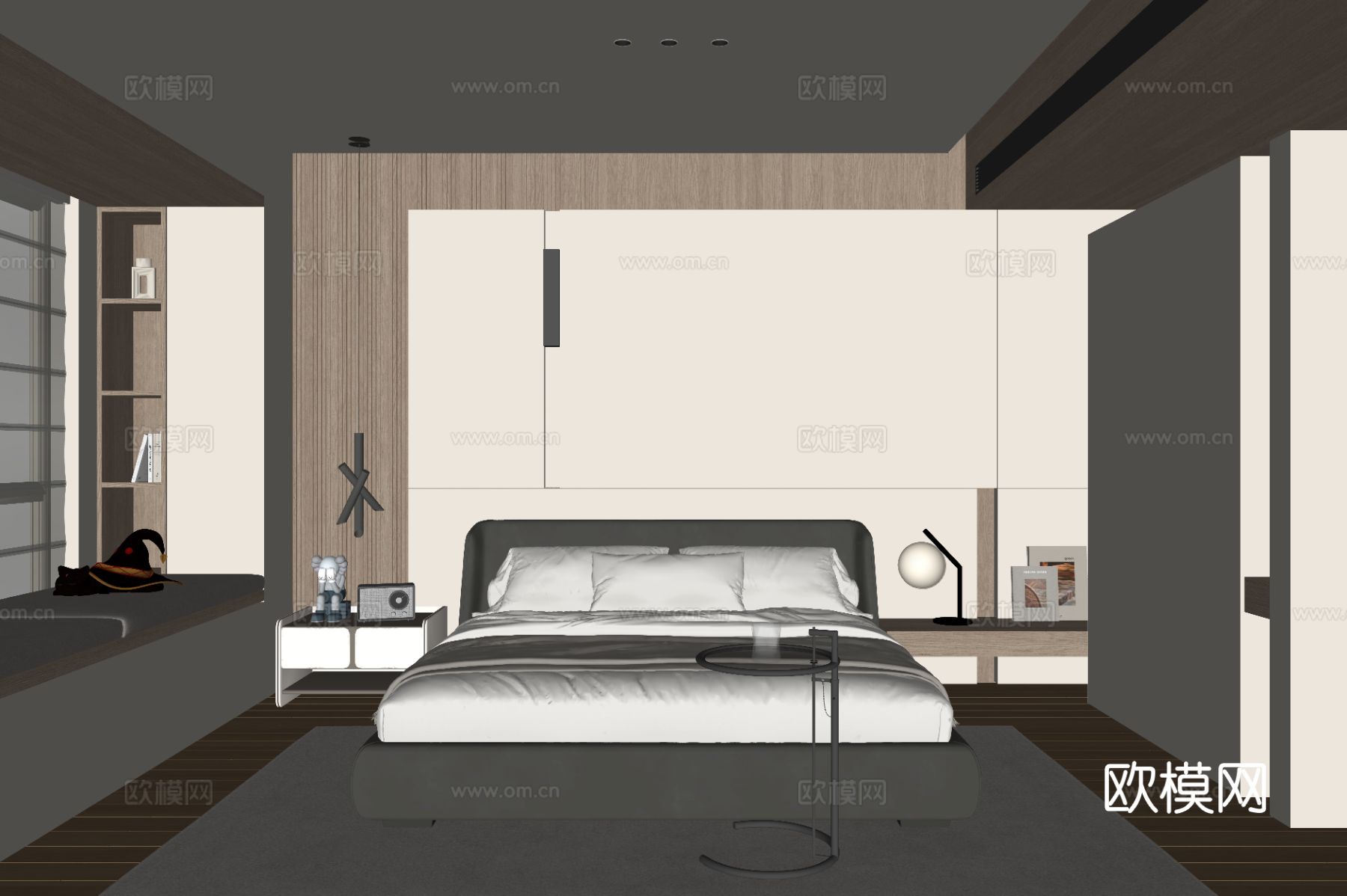 现代家居卧室su模型