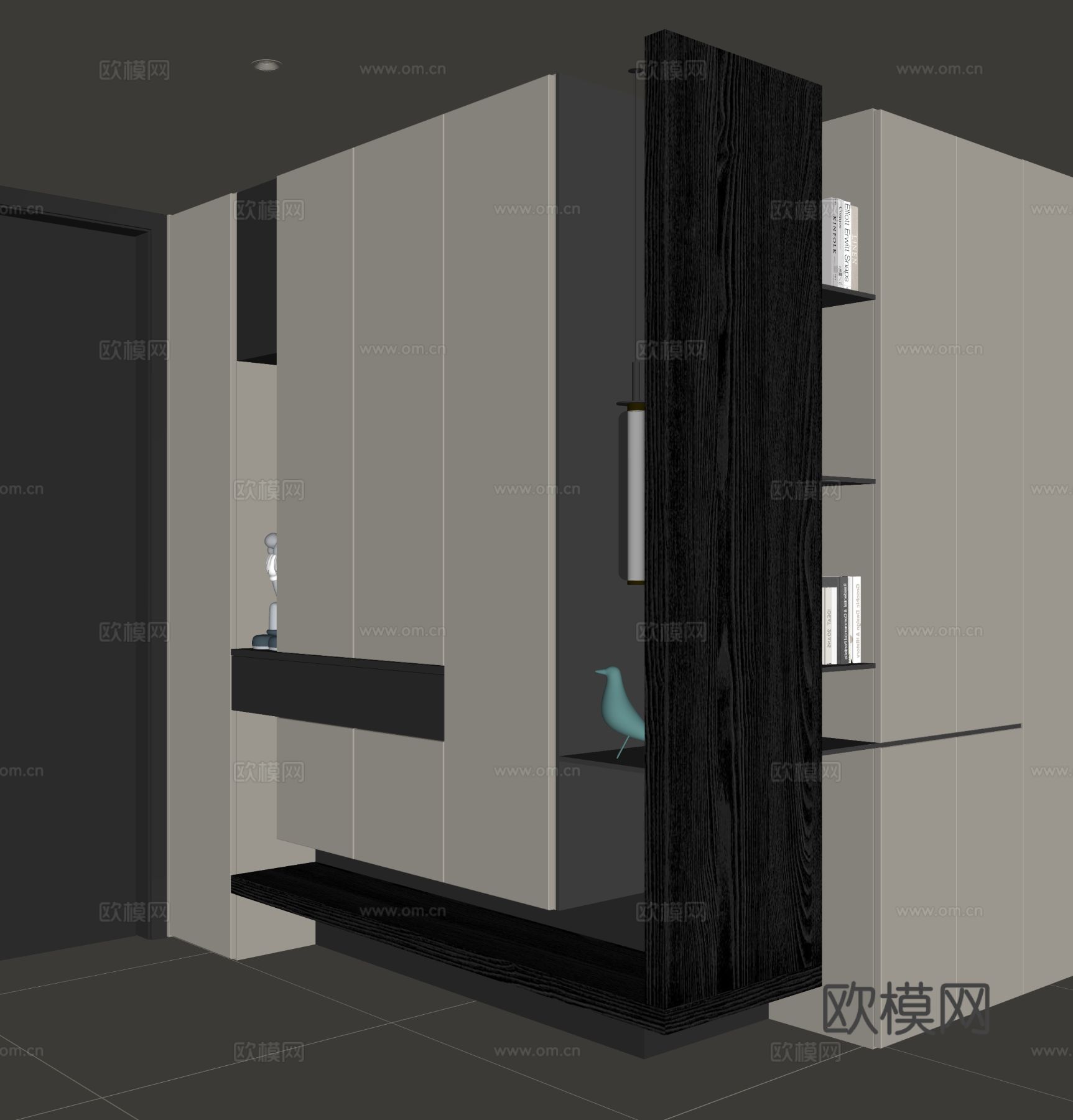 现代入户转角鞋柜su模型