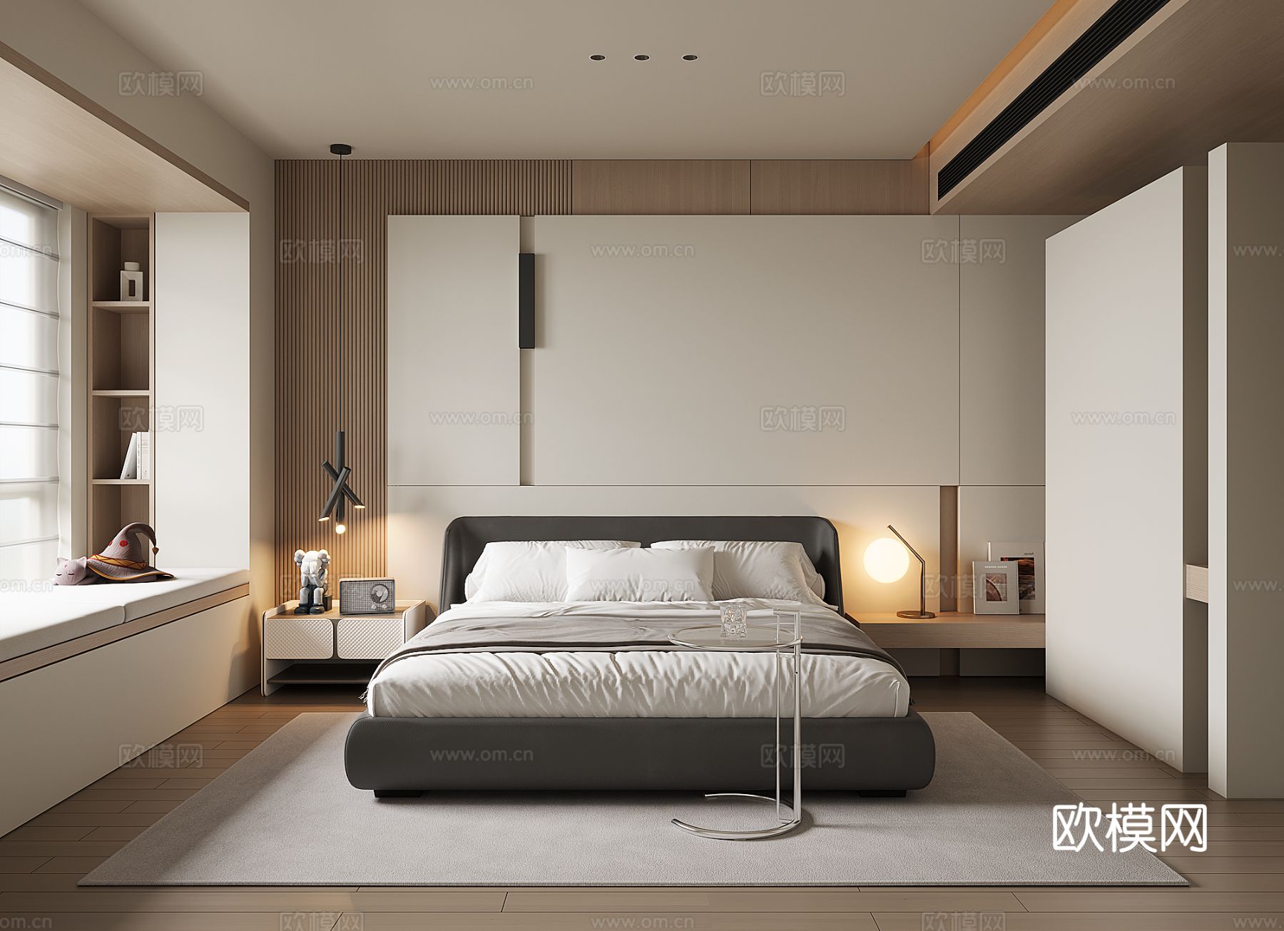 现代家居卧室su模型