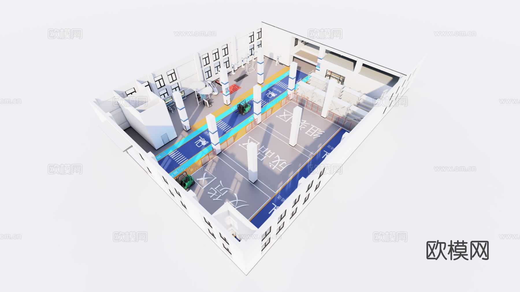 工业风工厂展厅装修效果图下载（渲染图2）