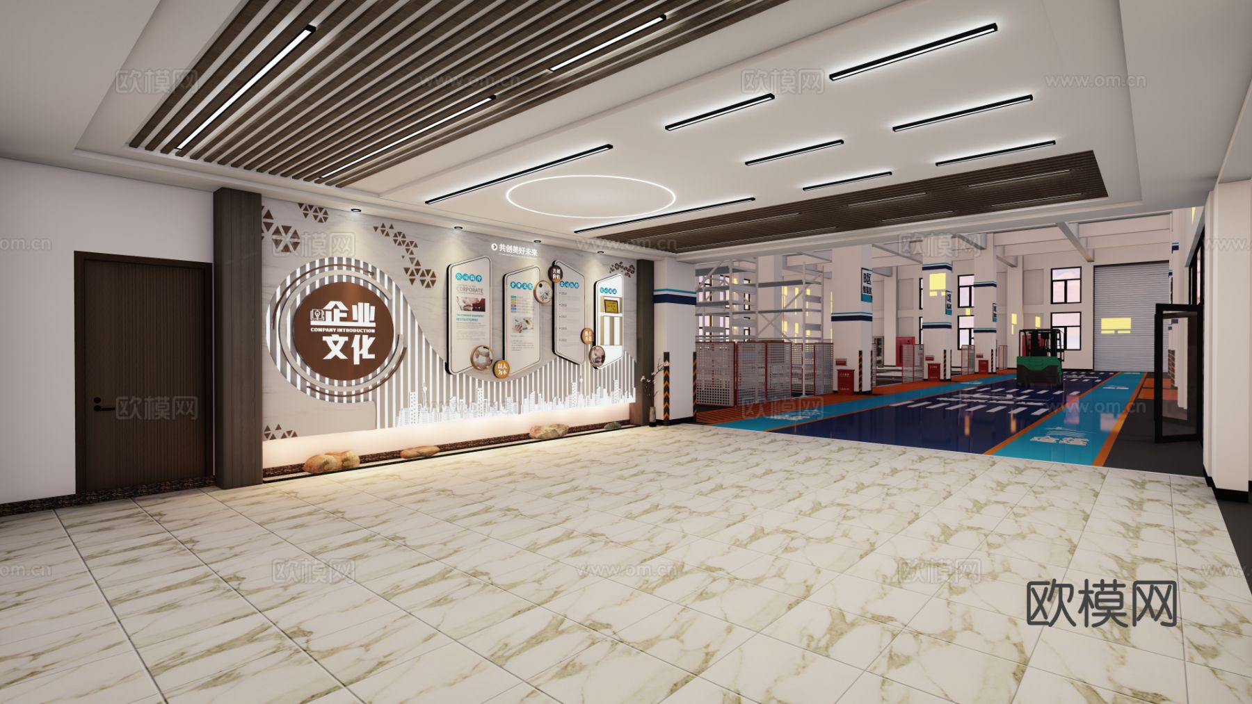 工业风工厂展厅装修效果图下载（渲染图4）