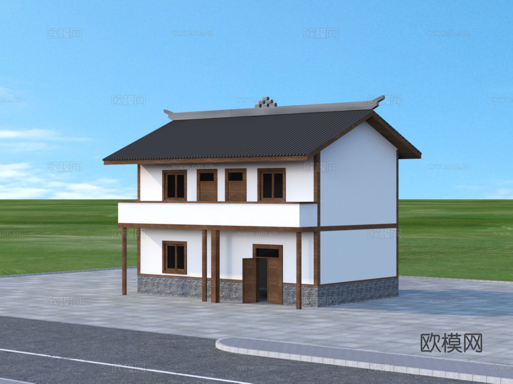 民宿 木屋 建筑 乡村小屋3d模型下载