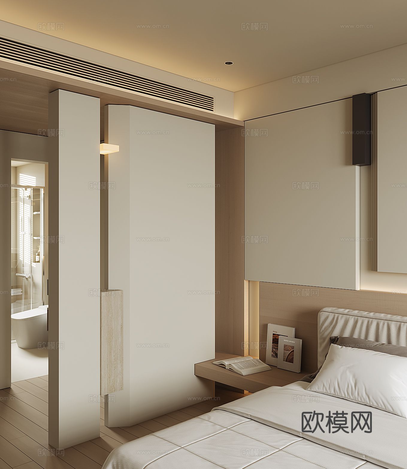 现代家居卧室3d模型下载（渲染图3）