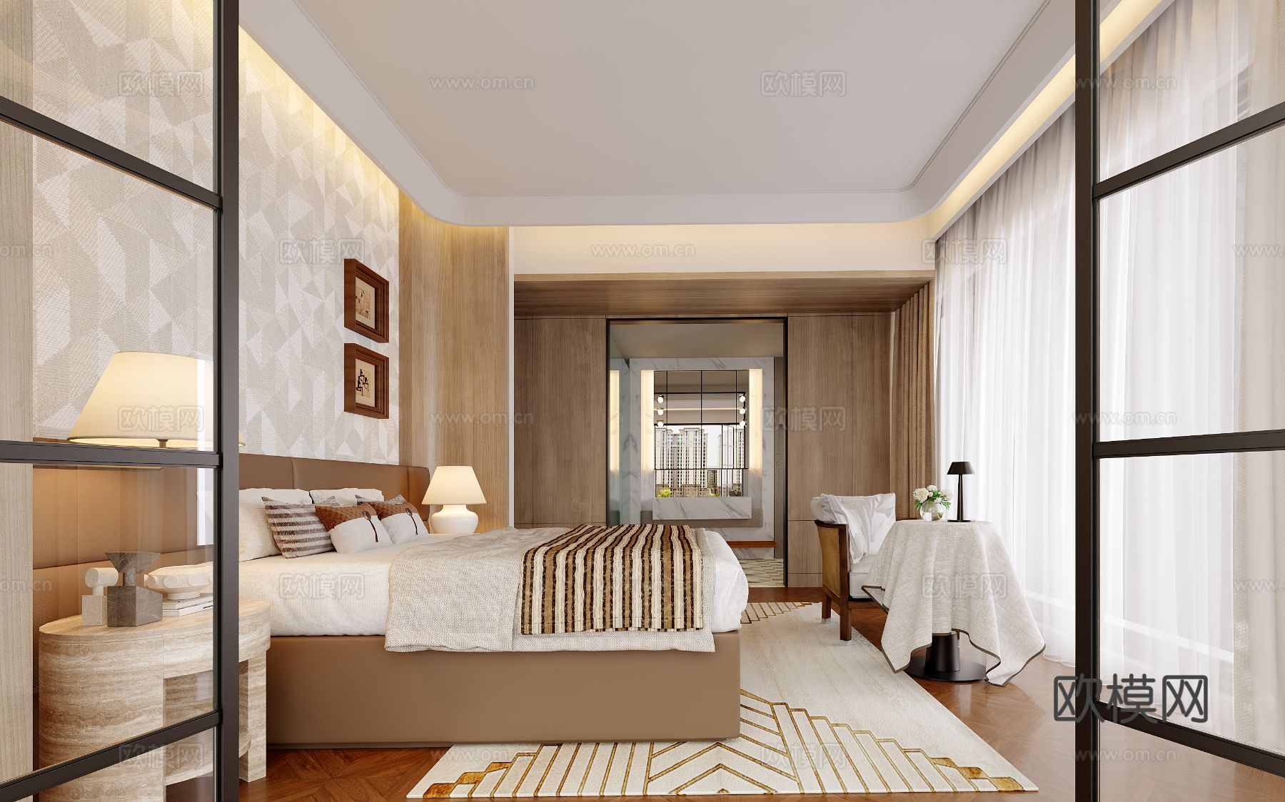 李益中温州第四代住宅主卧室3d模型