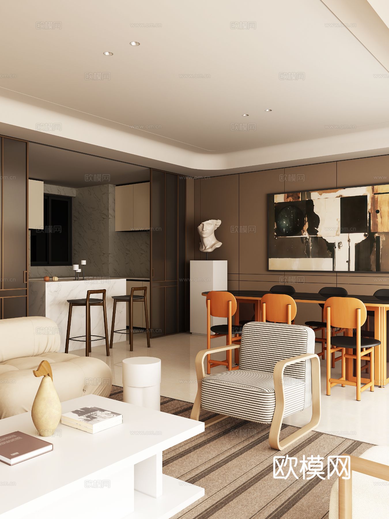 2025国际滨水生活艺术展 样板间客餐厅3d模型