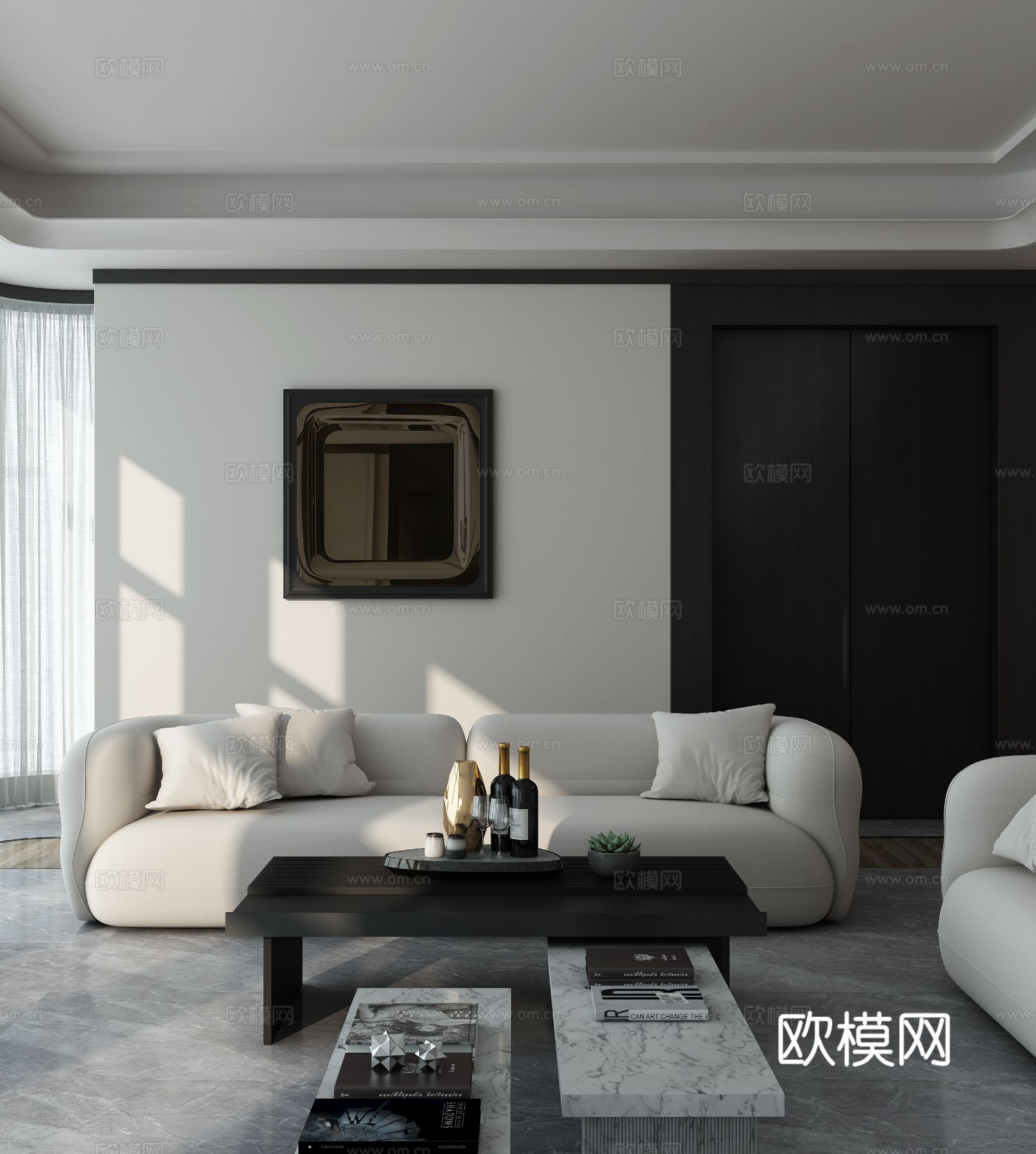 SLD 梁志天丨现代客厅餐厅3d模型