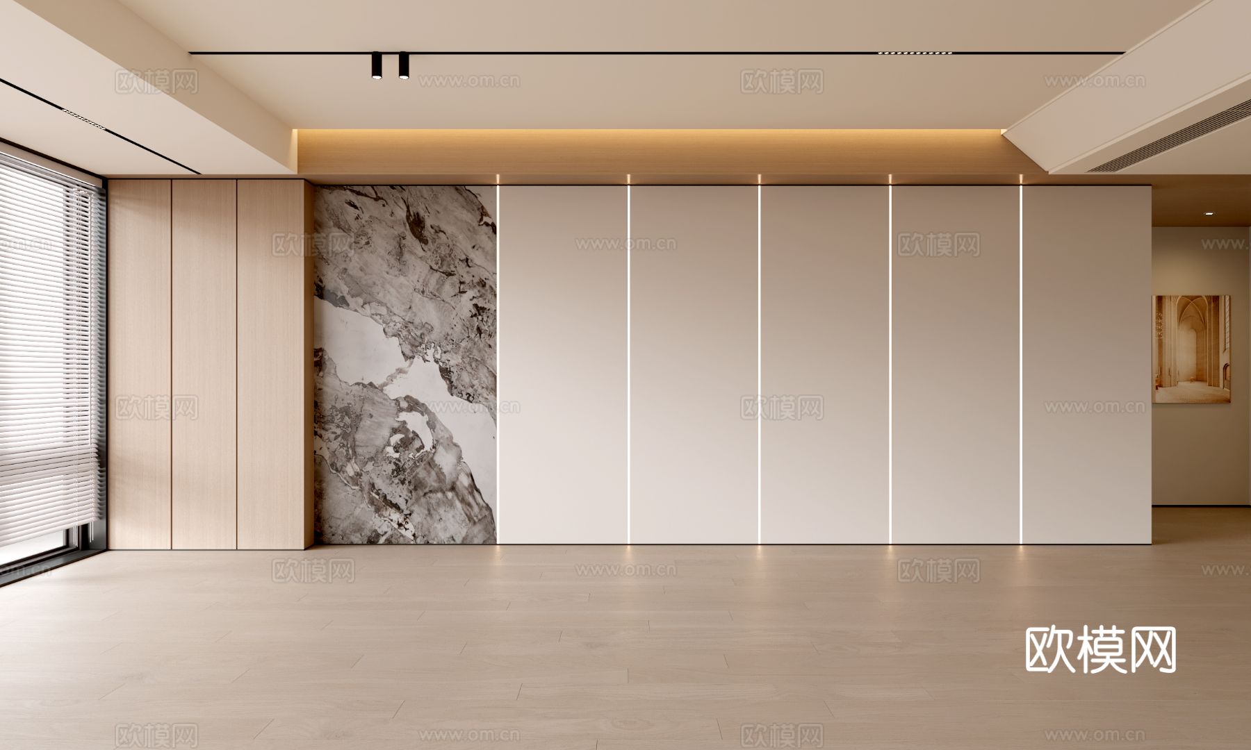 现代客厅 奶油客厅 沙发背景墙 客厅背景 奶油风背景墙su模型