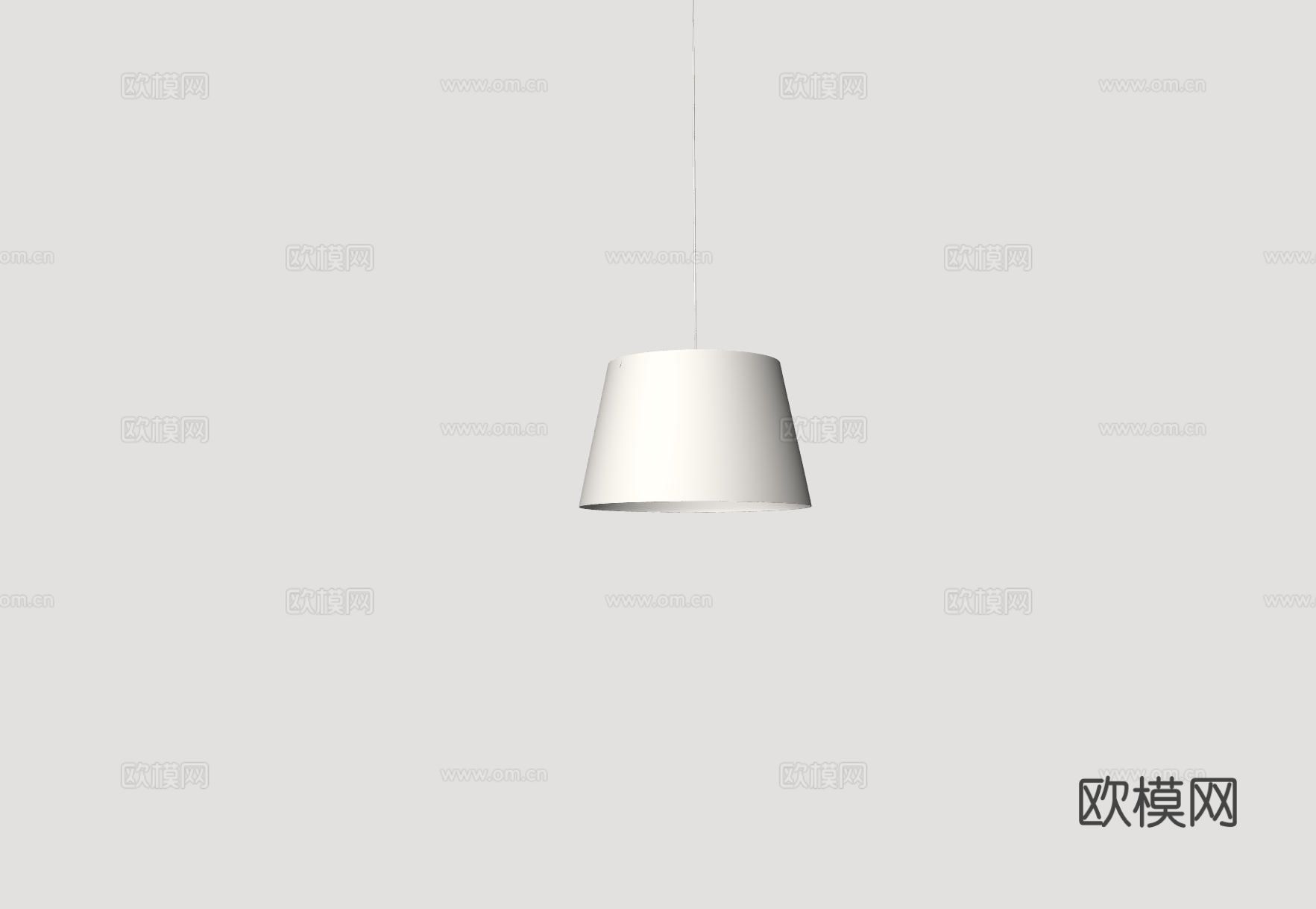 现代极简吊灯 中古奶油风吊灯 北欧简约吊灯 餐厅吊灯su模型