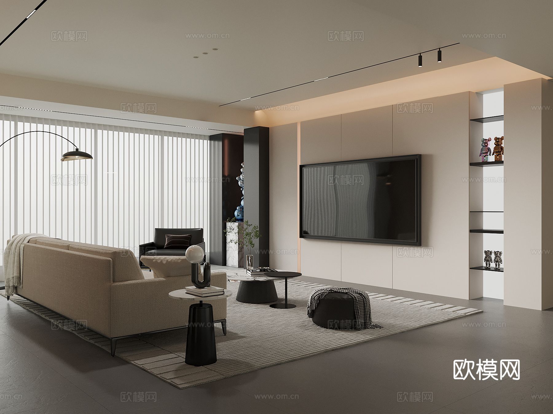 现代客厅su模型