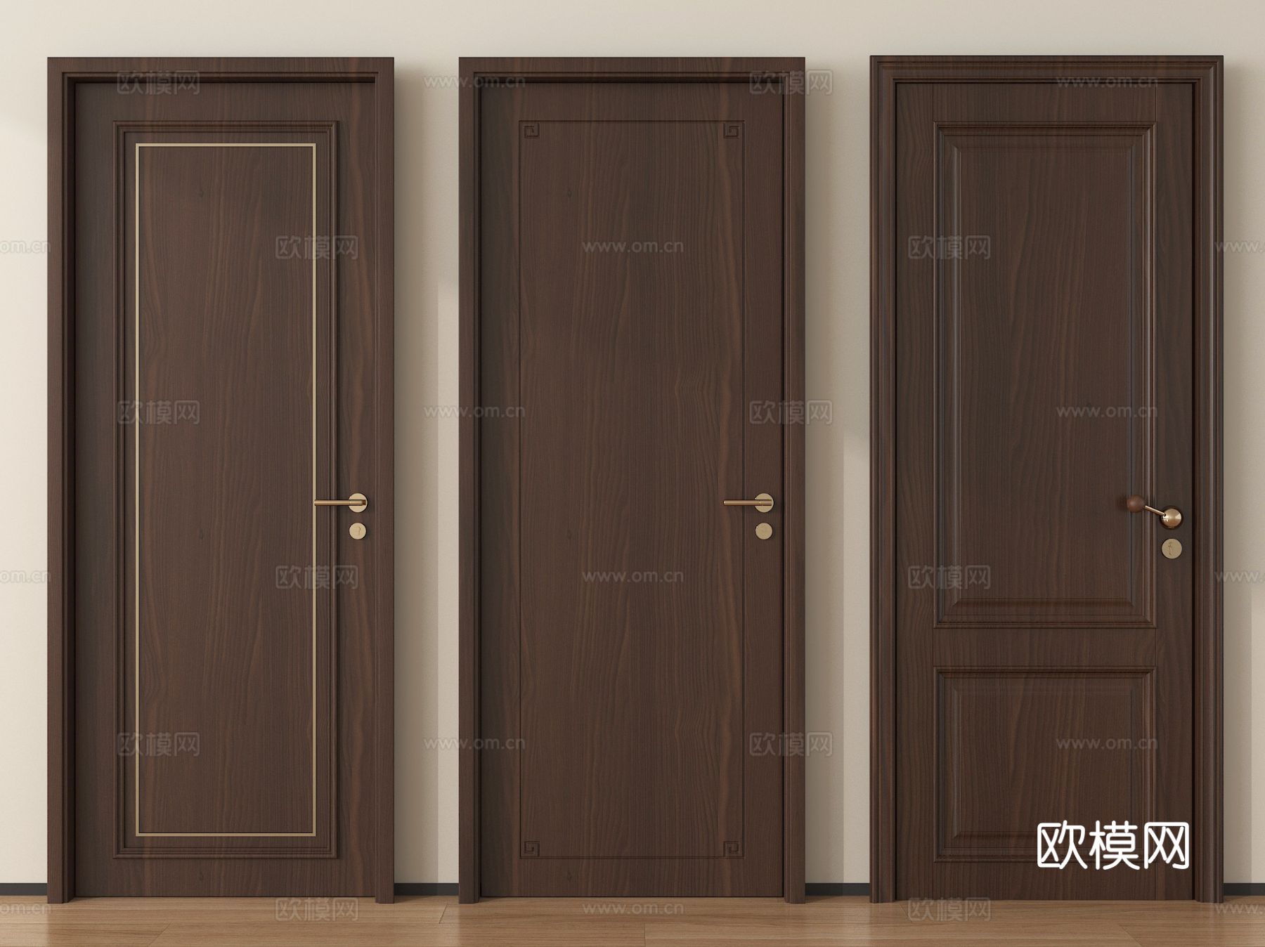 中古单开门 木门 木单开门 卧室门su模型