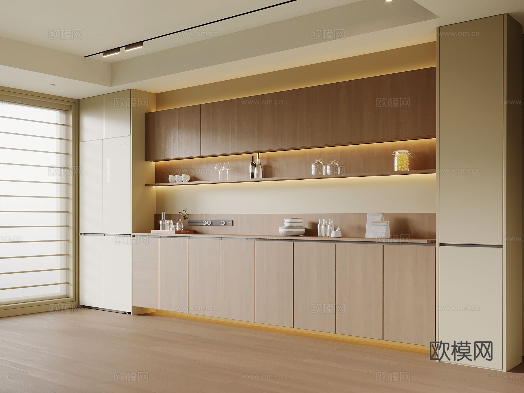 中古风餐柜su模型