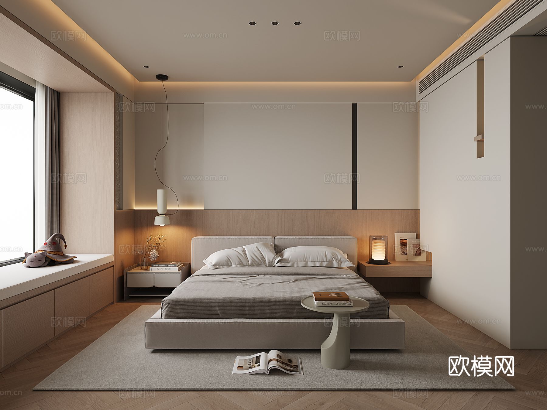 现代家居卧室su模型