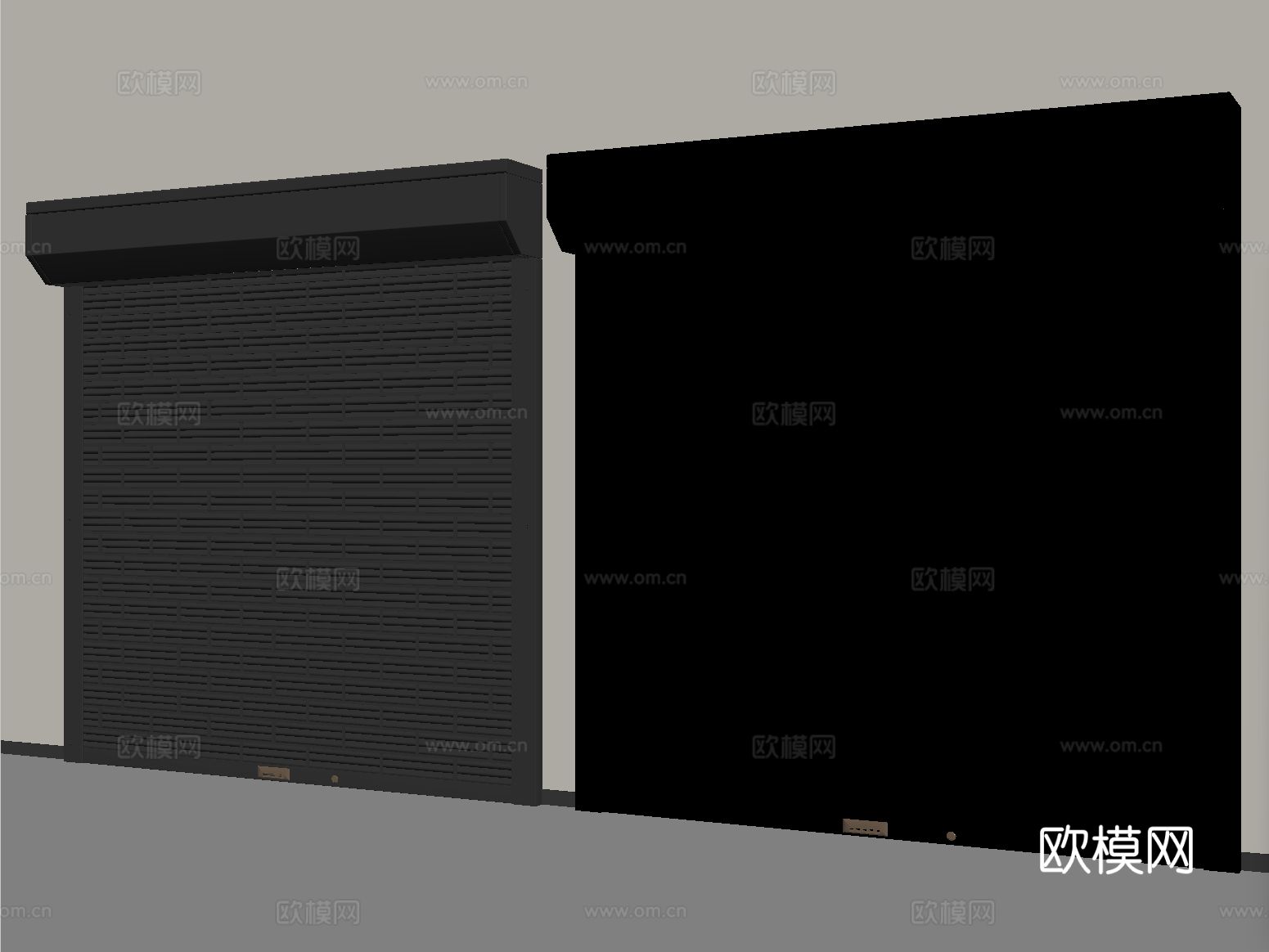 现代卷帘门 卷闸门 车库门 仓库门 防盗门su模型
