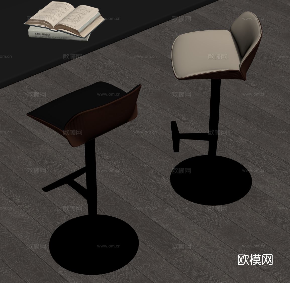 现代意式吧椅 吧凳su模型