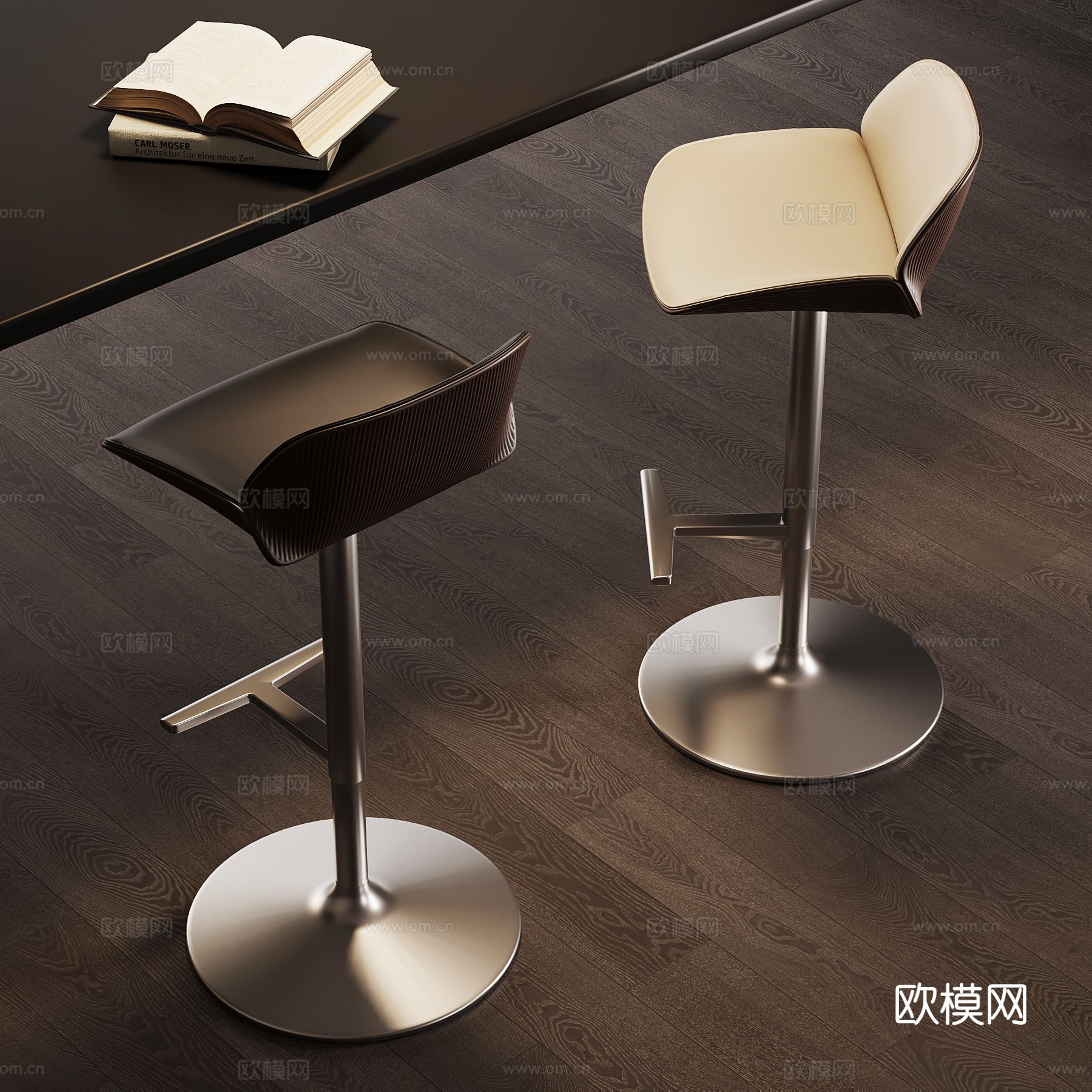 现代意式吧椅 吧凳su模型