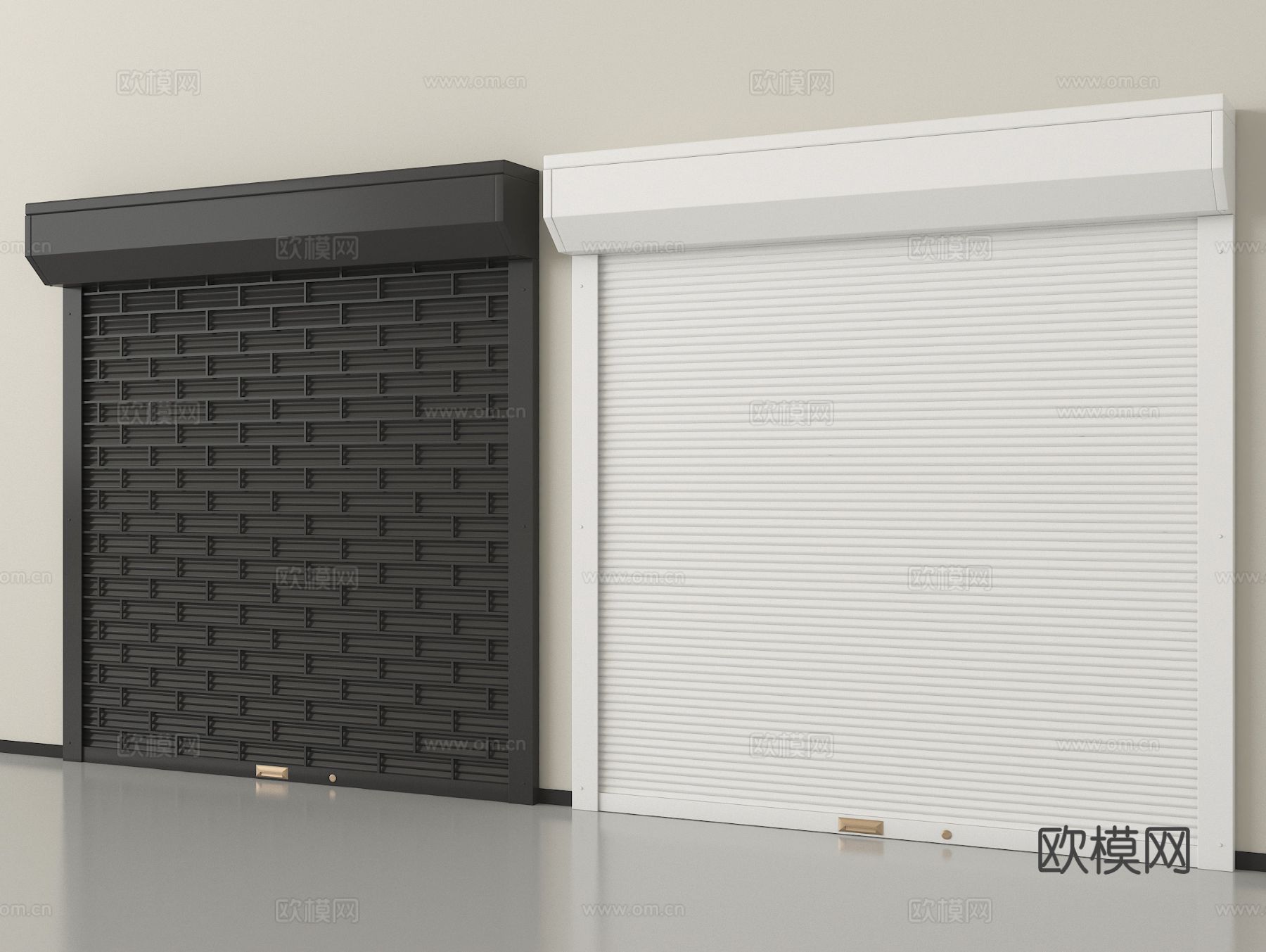 现代卷帘门 卷闸门 车库门 仓库门 防盗门su模型
