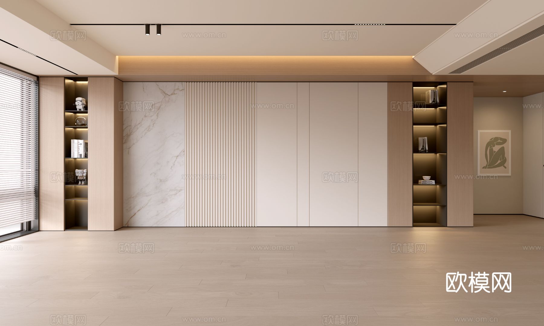 现代客厅 奶油客厅 沙发背景墙 客厅背景 奶油风背景墙su模型