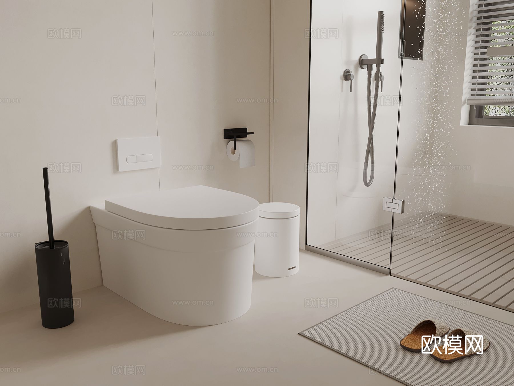 现代马桶 卫浴小件su模型