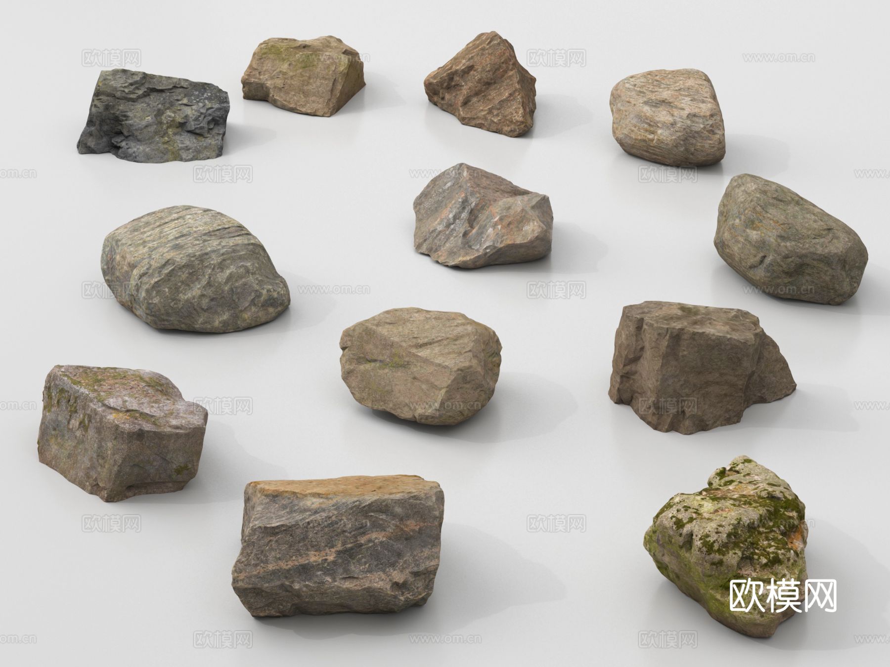 现代石头 石块 岩石 景观石su模型