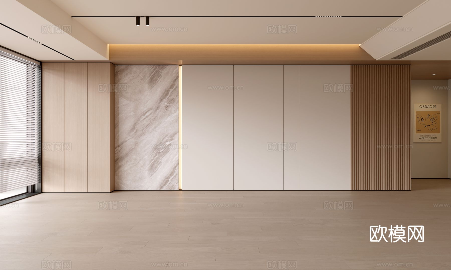 现代客厅 奶油客厅 沙发背景墙 客厅背景 奶油风背景墙su模型