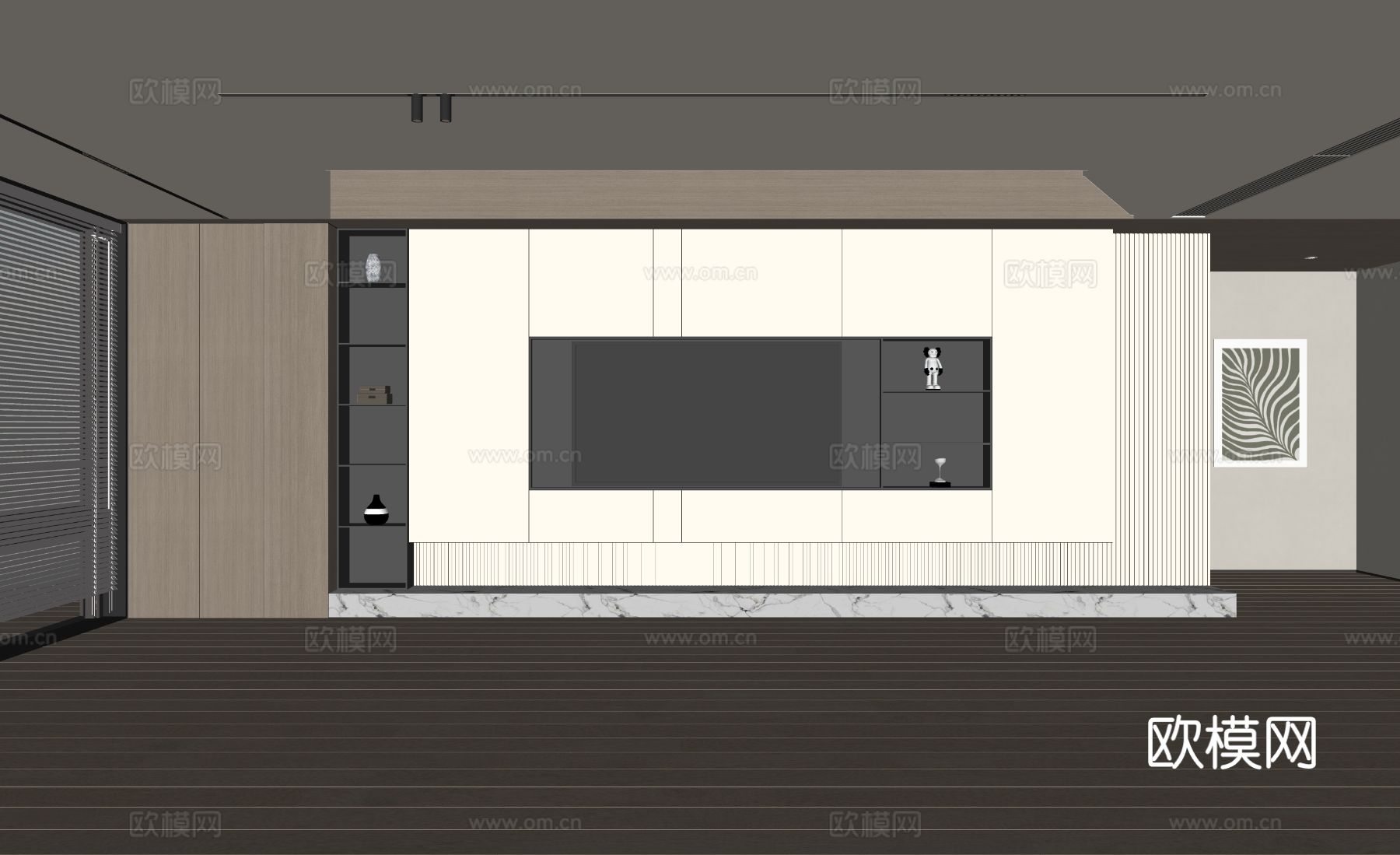 现代客厅 奶油客厅 电视背景墙 客厅背景 奶油风背景墙su模型