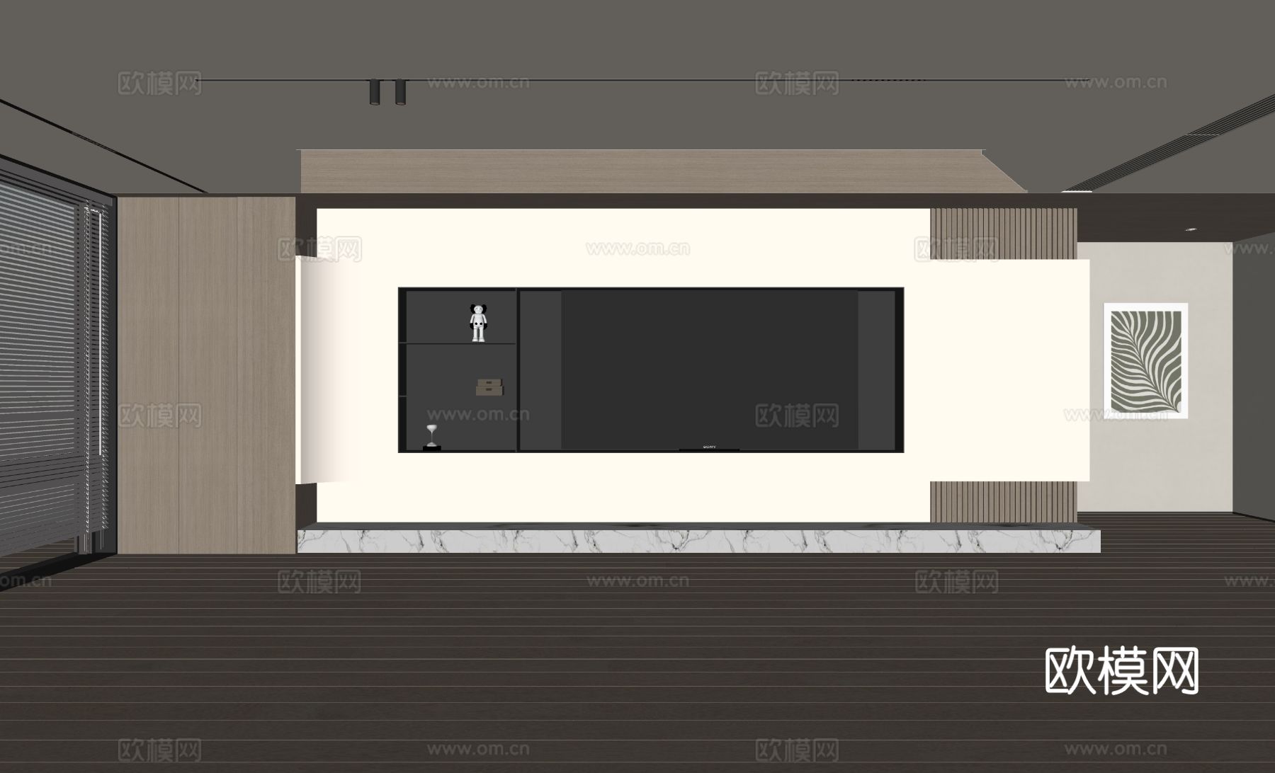 现代客厅 奶油客厅 电视背景墙 客厅背景 奶油风背景墙su模型