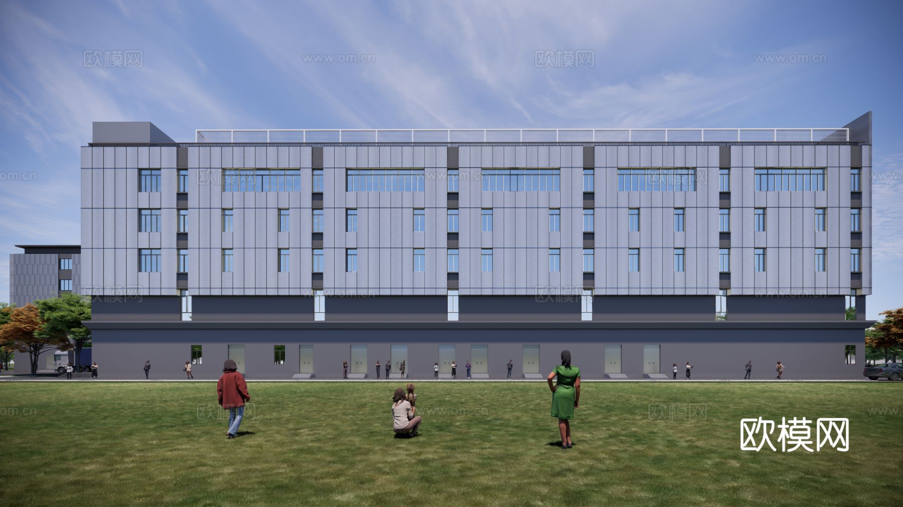 现代厂房写字楼外观效果图下载（渲染图6）