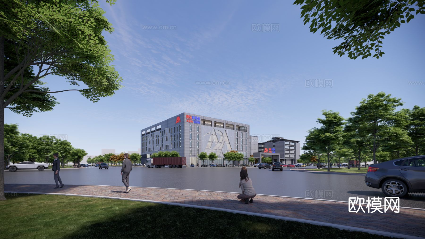 现代厂房写字楼外观效果图下载（渲染图3）