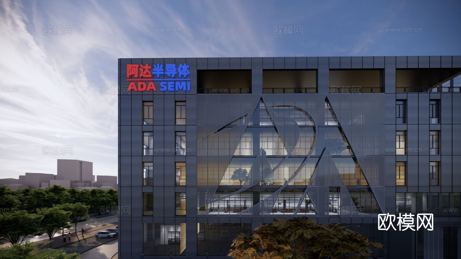 现代厂房写字楼外观效果图下载（渲染图5）