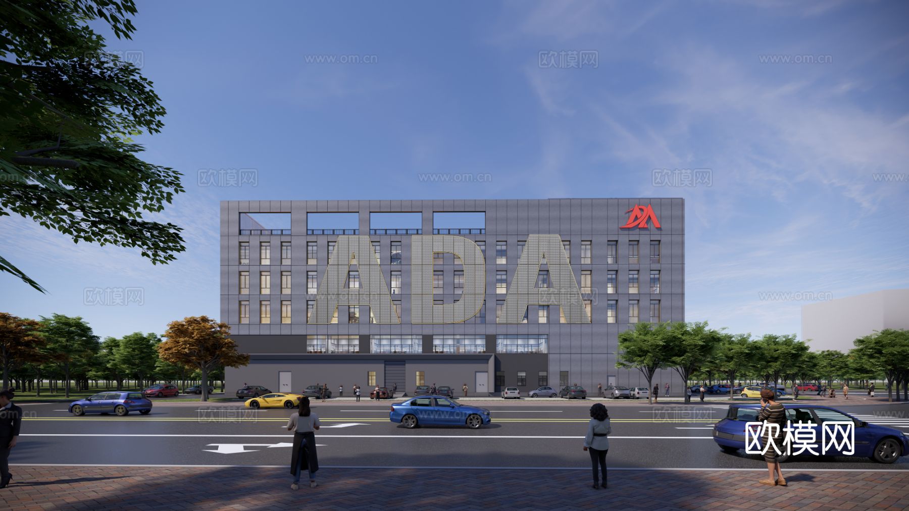 现代厂房写字楼外观效果图下载（渲染图4）