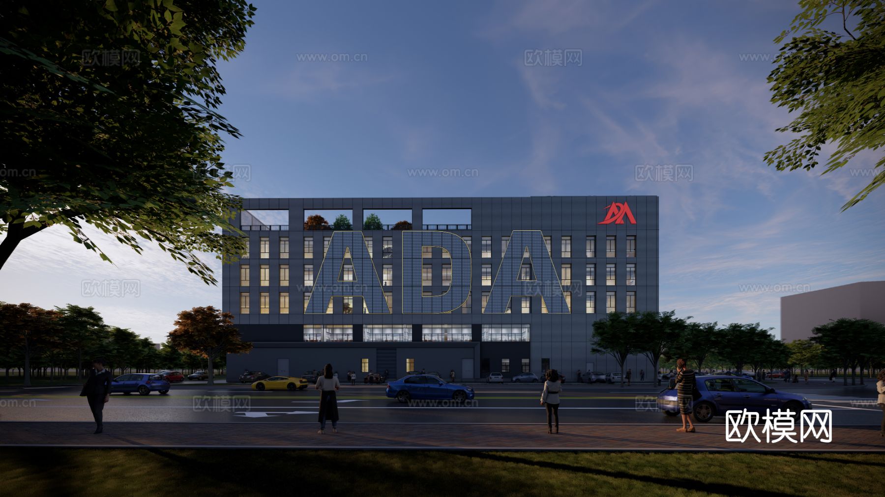 现代厂房写字楼外观效果图下载（渲染图7）