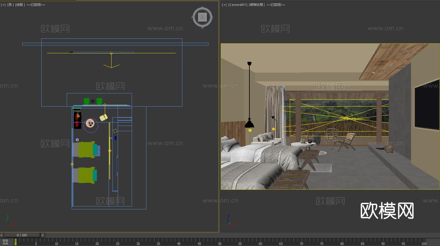徐晶磊 慢珊瑚设计 民宿双人房3d模型