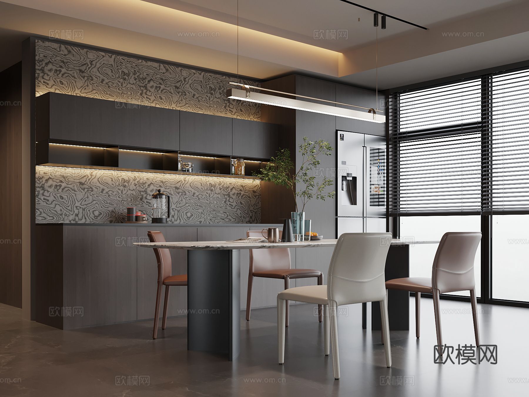 意式餐厅su模型