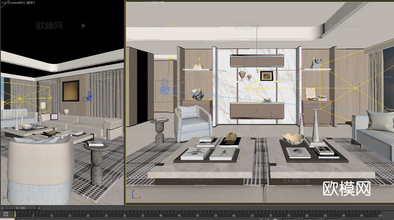 孟也 × CCD 越秀 · 华发华樾 广州豪宅大平层客厅3d模型