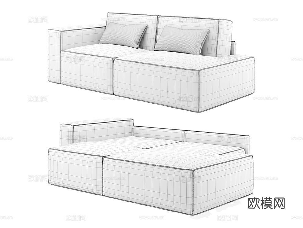 MEBELFORM 双人沙发3d模型下载（渲染图2）