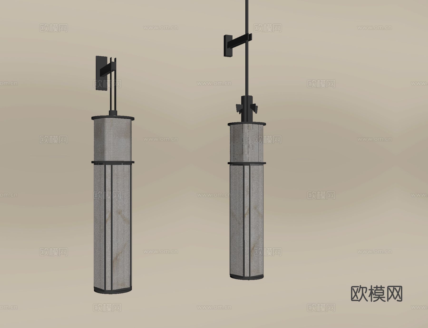 新中式壁灯 宋氏美学壁灯 床头壁灯 金属壁灯su模型