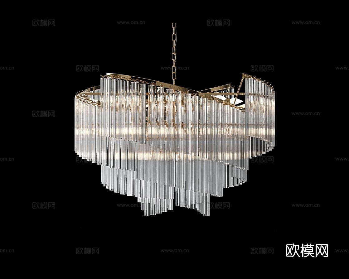 Cloyd 轻奢吊灯3d模型下载（渲染图3）