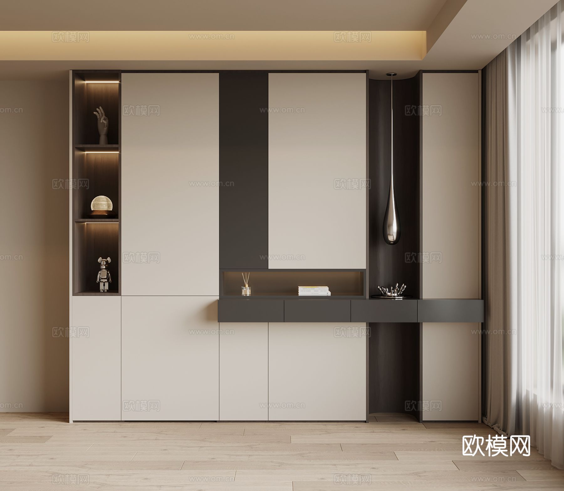 现代简约鞋柜 入户鞋柜3d模型