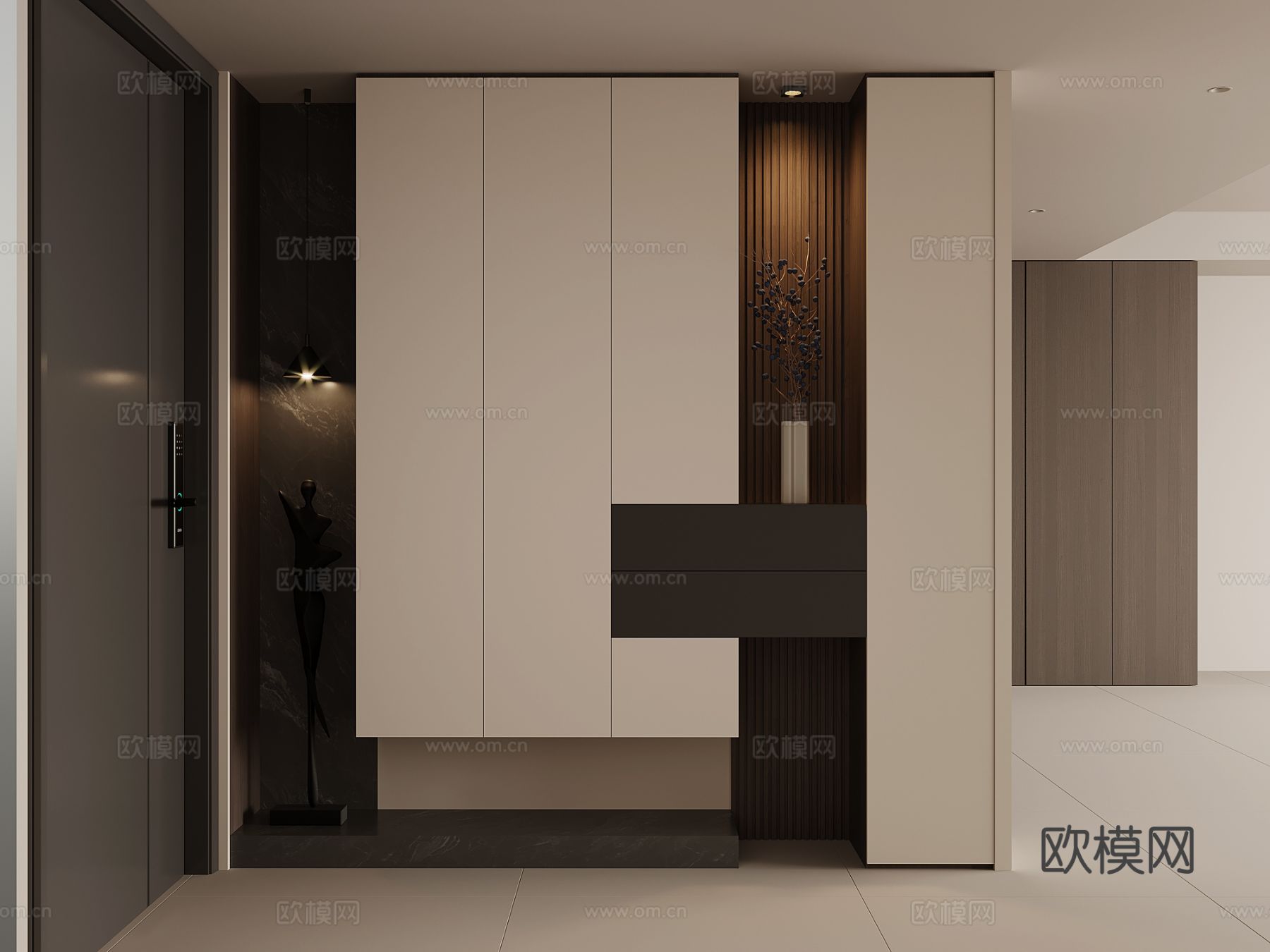 现代意式鞋柜 入户鞋柜3d模型