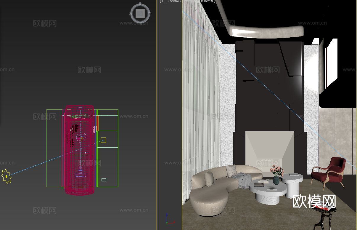 MDO 慢奢生活叠墅别墅客厅3d模型