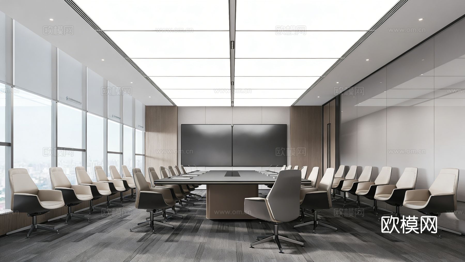 现代会议室 办公会议室 培训会议室 小型会议室3d模型下载_ID16296083_3dmax免费模型-欧模网